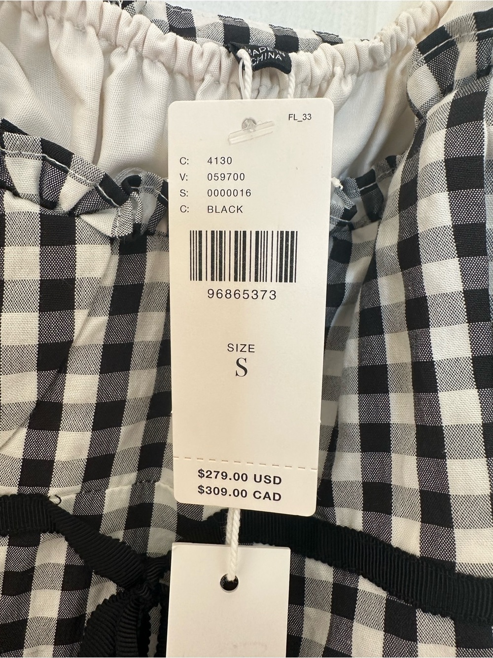For Love & Lemons Black and White Gingham Midi Dress - Picture 4 of 8